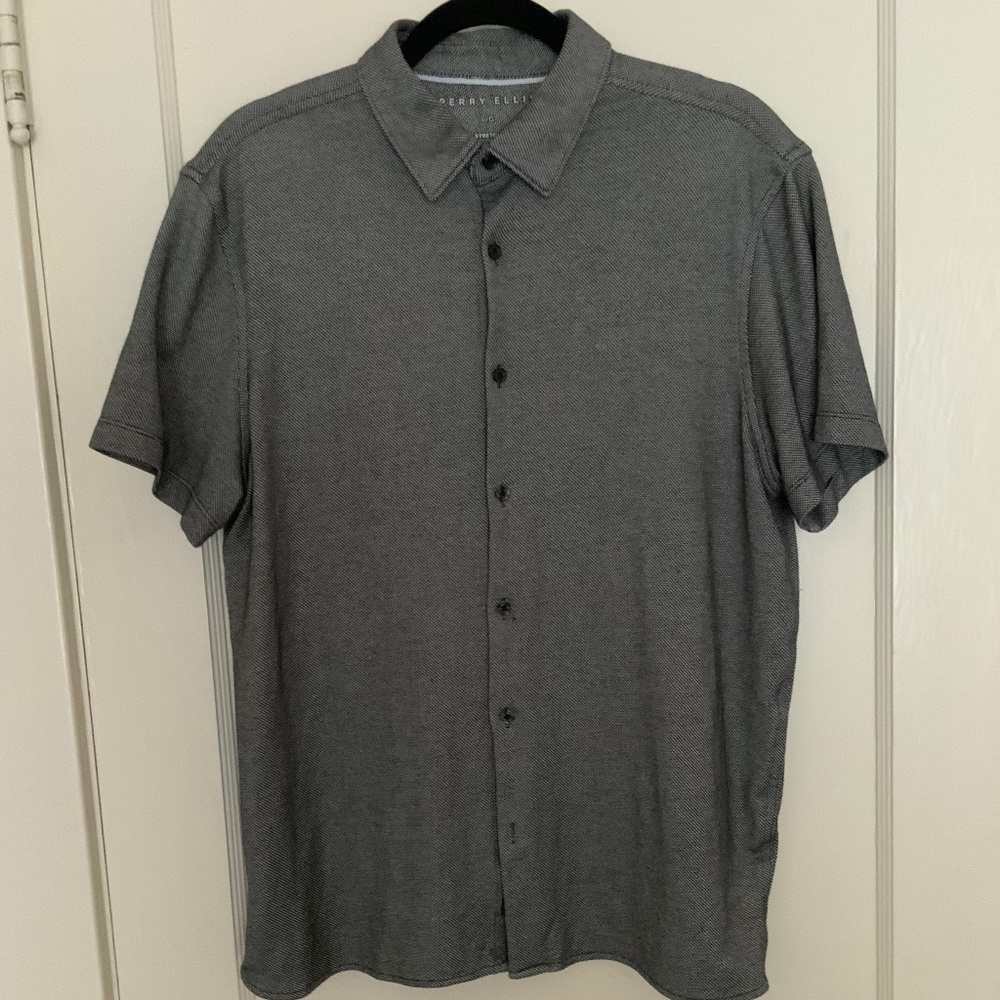 PERRY ELLIS Men’s Short Sleeve Shirt, Sz L